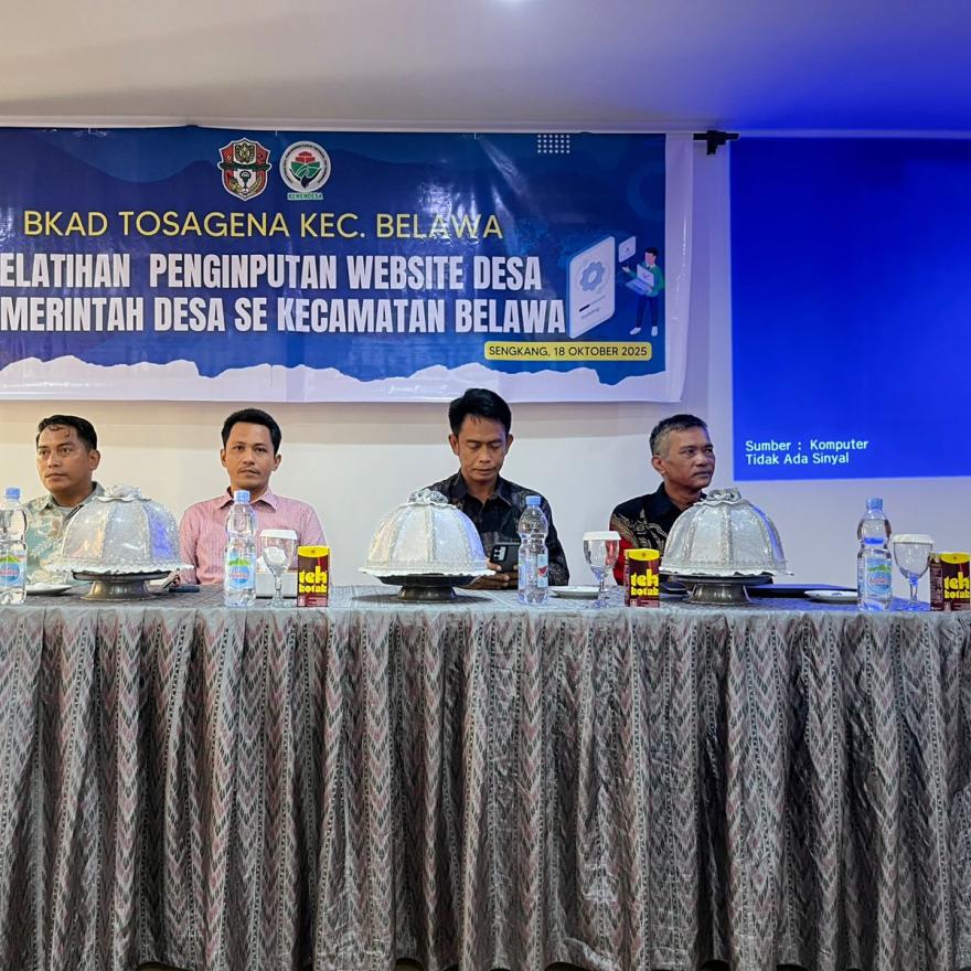 BKAD Tosagena Kec. Belawa Pelatihan Pengimputan Website Desa Pemerintahan Desa Se-kecamatan Belawa